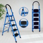 Plantex Ladder for Home - Premium Steel Foldable 5-Step Ladder