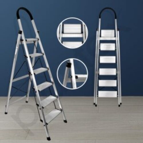 Plantex Premium 6 Step Folding Aluminium Ladder for Home Use