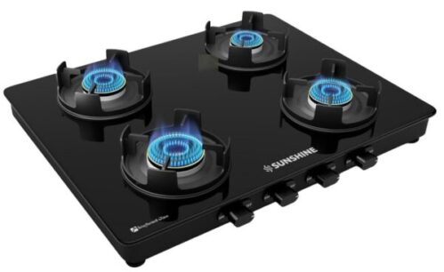 SUNSHINE Tempered Glass Regal Pro 4 Burner Gas Stove